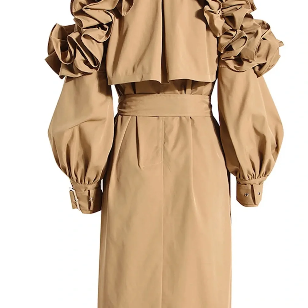 Ruffle Trench Coat / BEST SELLER - Picture 3 of 3